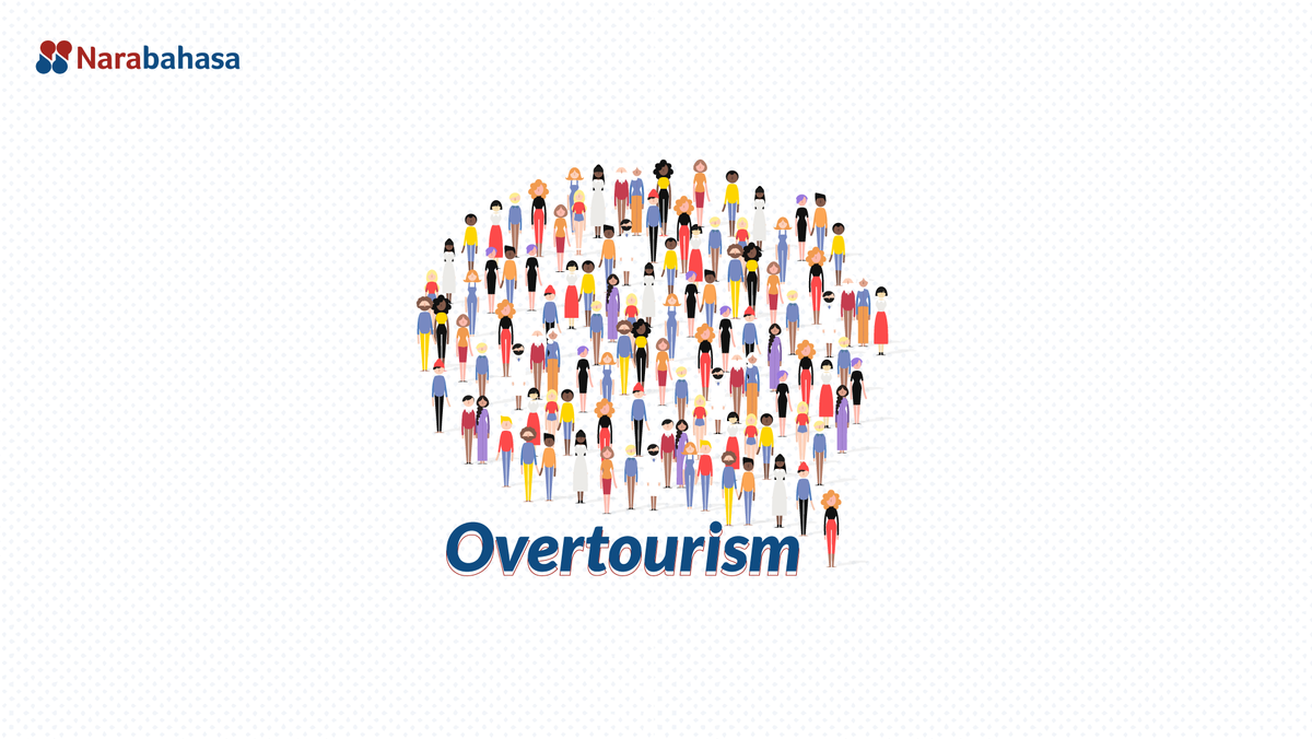 Ilustrasi overtourism atau lewah turis