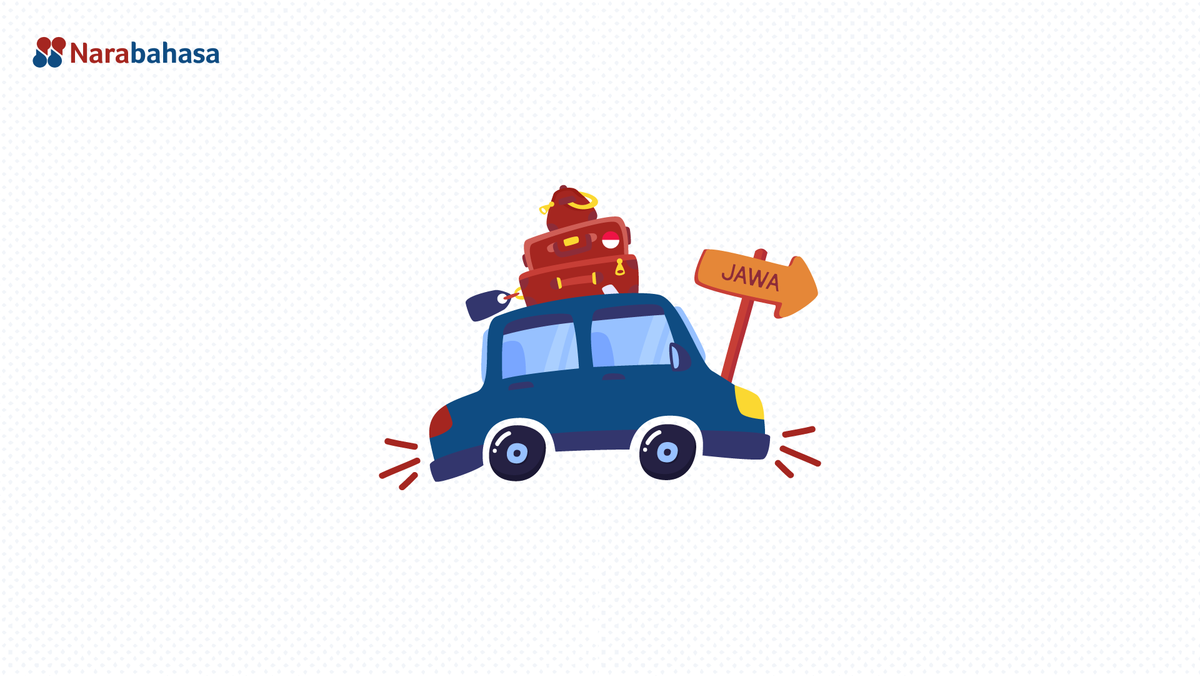 Ilustrasi mobil yang sedang mudik, pulang ke Jawa