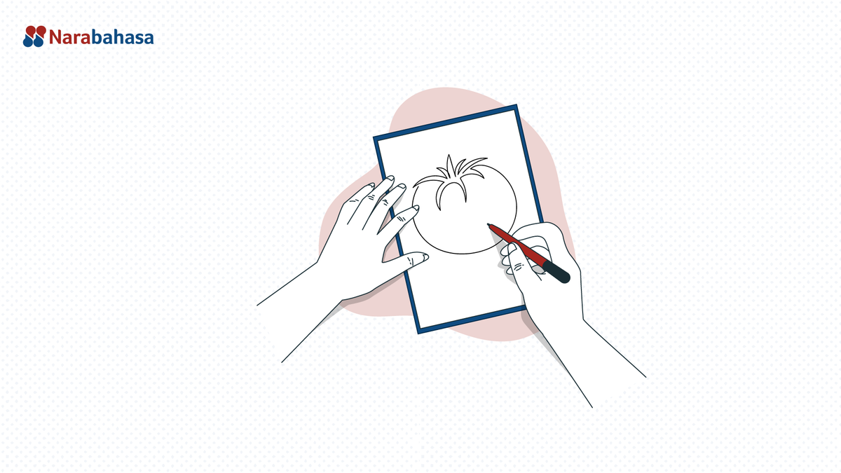 Ilustrasi teknik pomodoro dengan diambil dari pencatat waktu berbentuk tomat