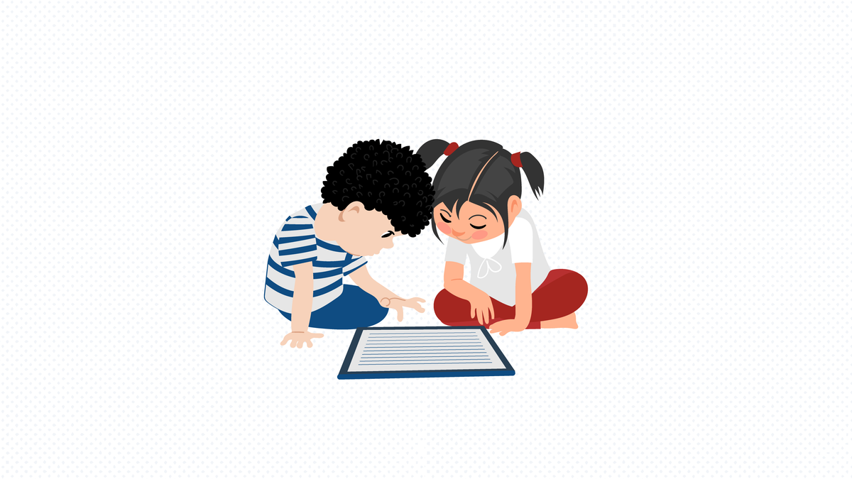 Ilustrasi Waktunya Anak Membaca dengan Gaya Pascadigital