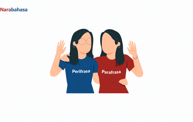 Ilustrasi dua gadis kembar sebagai perumpamaan perifrasa dan parafrasa